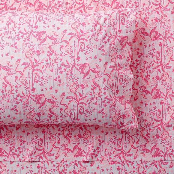 Lilly Pulitzer Other - Lilly Pulitzer x Pottery Barn Full
Sheet Set In The Swing Of Things Pink Palm